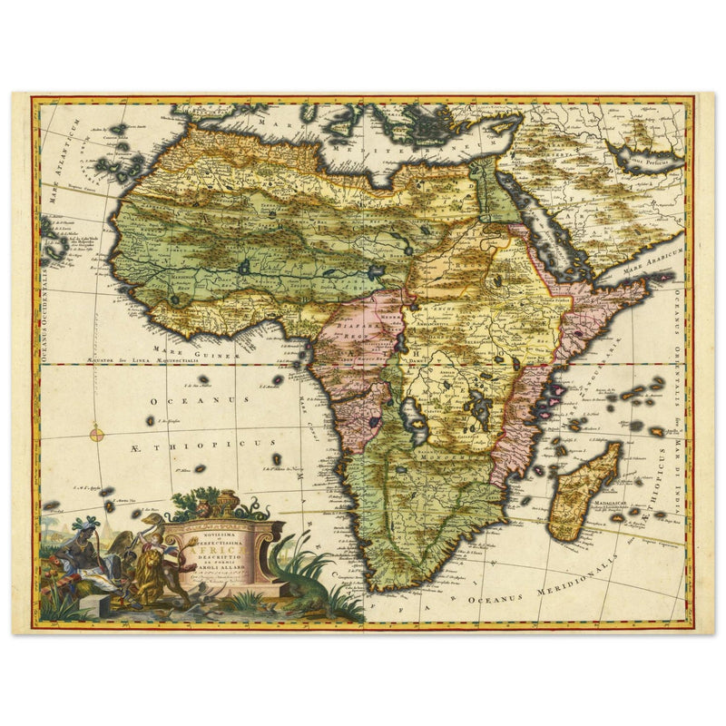Ancient map of Africa by Carel Allard.