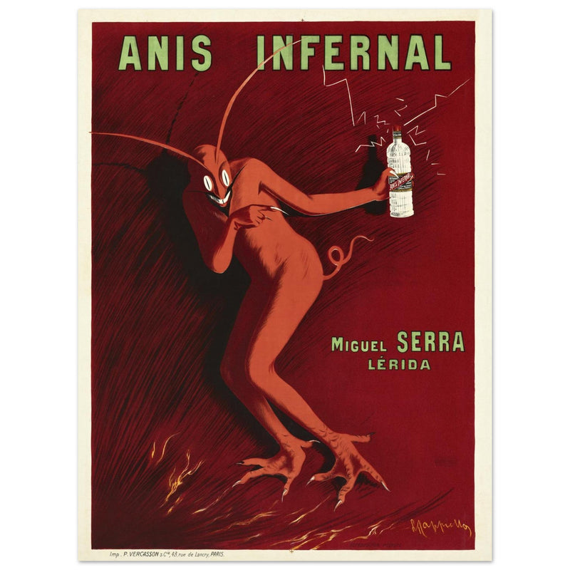 Anis Infernal advertising vintage poster by Leonetto Cappiello.