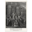 Gustave Dore The Bible engraving print . Cyrus restoring the vessesls of the temple .