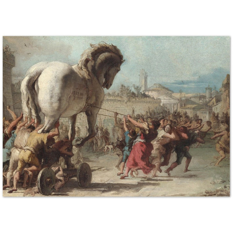 The Procession of the Trojan Horse into Troy by Giovanni Domenico Tiepolo. Greek mythology.