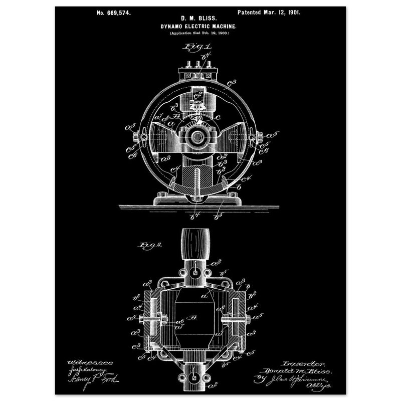 Dynamo electric machine patent by D M Bliss.