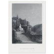 Gustave Dore illustration of King Arthur legend . Terrace scene with Guinevere. From the book Idylls of the King by Alfred Tennyson.