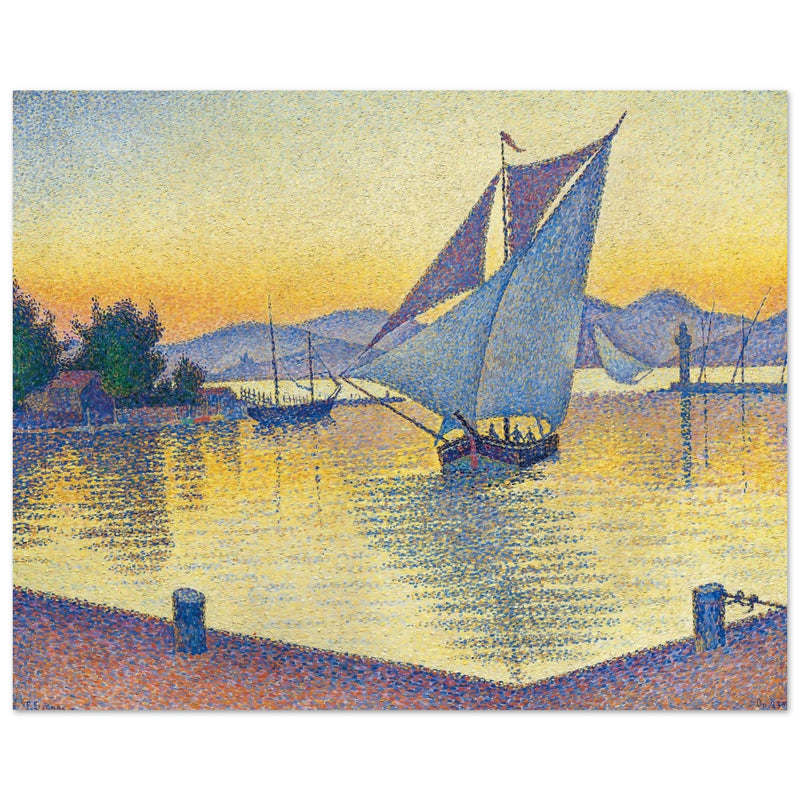 Paul Signac Le Port au soleil couchant, Opus 236 Saint Tropez painting