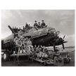B-17 airplane with crew Hell's Angels. World war 2 poster.