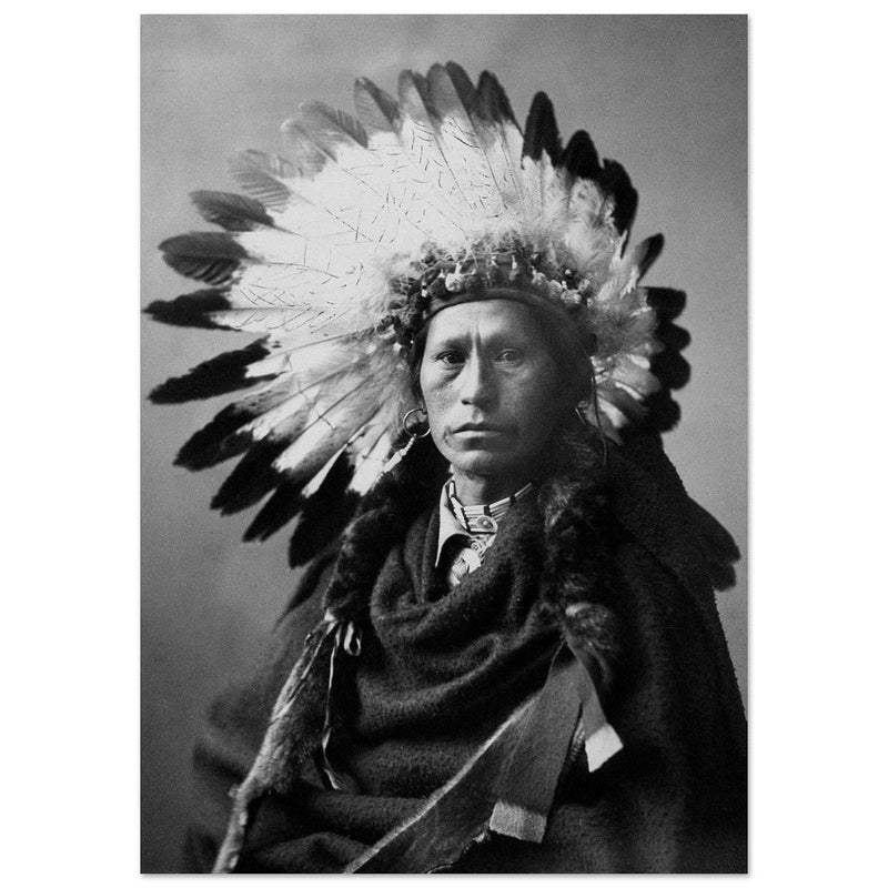 James A. Garfield, Chief of Apaches. Black and white portrair  of a native american leader