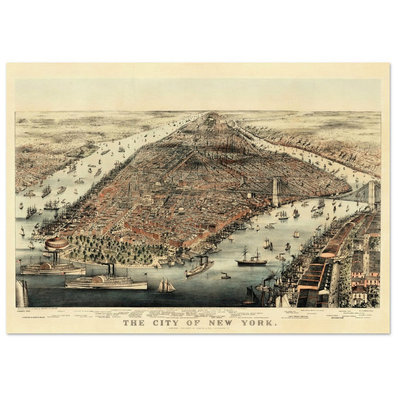 Aerial view of the city of New York by Nathaniel Currier and James Merritt Ives