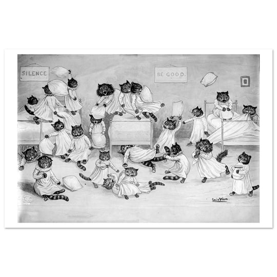 Cats in the dormitory by Louis Wain