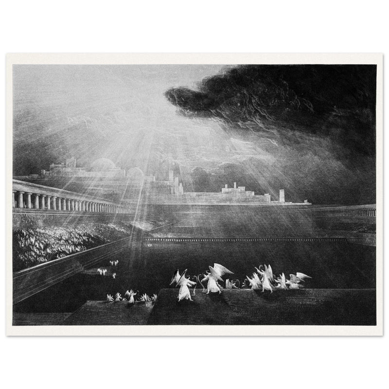 John Martin mezzotint engraving . Paradise Lost. The Courts of God .
