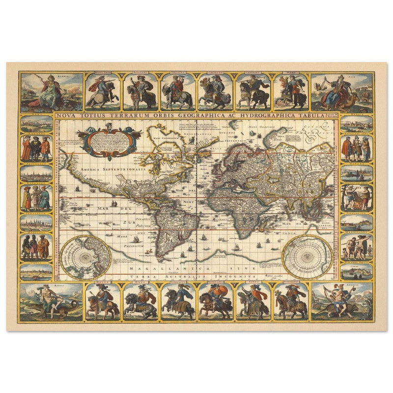 1652 Old World map Nova Totius Terrarum Orbis geographica ac hydrographica tabula by Nicolaes Visscher