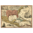 Ancient map of North America. Regni Mexicani seu Novae Hispaniae, Ludovicianae, N. Angliae, Carolinae, Virginae et Pennsylvaniae by Johann Baptist Homann