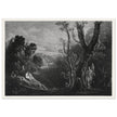 John Martin mezzotint engraving . Satan Contemplating Adam and Eve in Paradise. Paradise Lost by Milton.