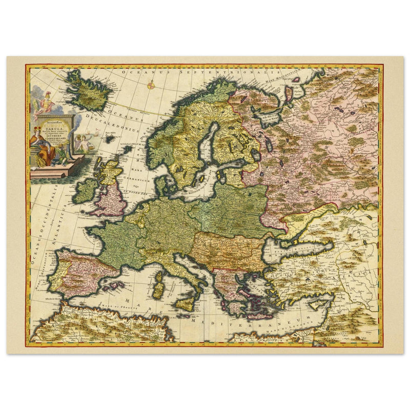 Vintage map of Europe by Carel Allard.