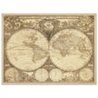 Old vintage world map Double hemisphere Nova totius terrarum orbis tabula by Frederik de Wit
