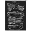 Motor Vehicle patent. Vintage car illustration.