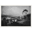 John Martin Paradise Lost Heaven – the Rivers of Bliss. Vintage mezzotint engraving .