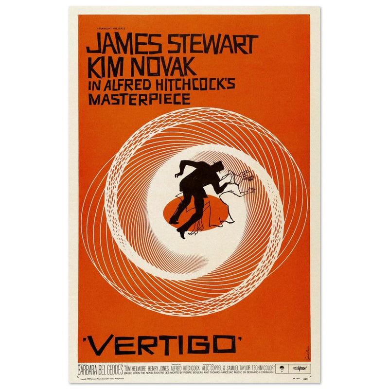 Vertigo by Alfred Hitchcock movie poster.