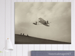The Wright brothers glider in flight.