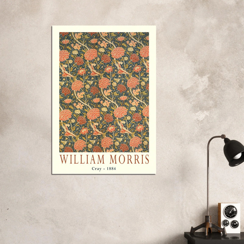 William Morris Cray 1884. Vintage printed cotton  art print.