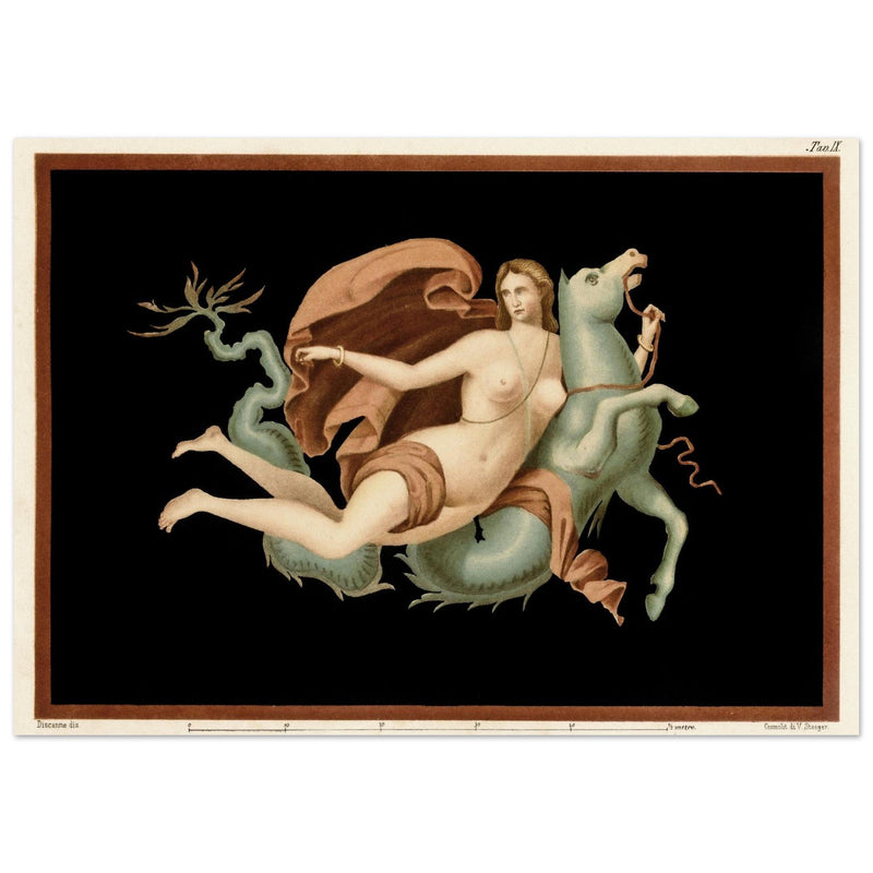 A Nereid sea nymph riding on a sea monster  hippocampus by Victor Steeger