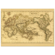 Ancient map of the world. The world on Mercator projection