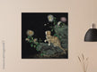 Cats and Butterflies in Springtime old oriental painting by Shen Zhenlin.