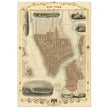 Vintage New York City map. Antique city plan of the city of New York.