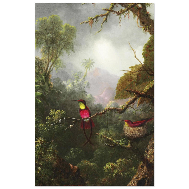 Nesting Hummingbirds, Brazilian Landscape by Martin Johnson Heade