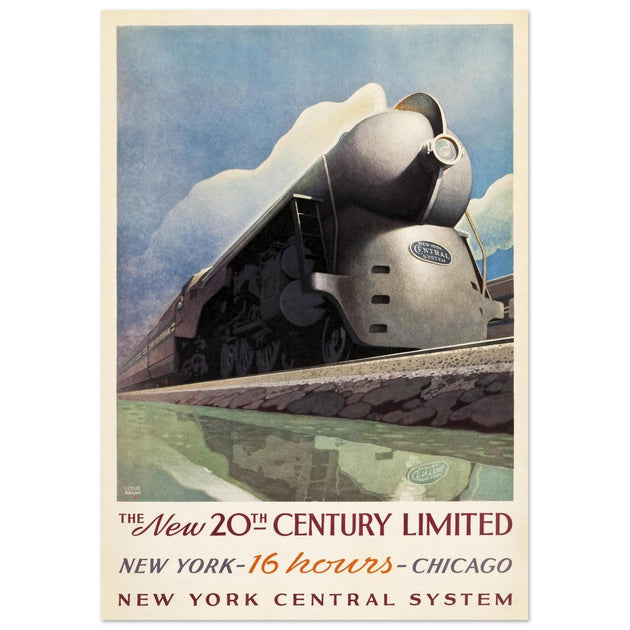 New York Central System vintage advertising for train travel.