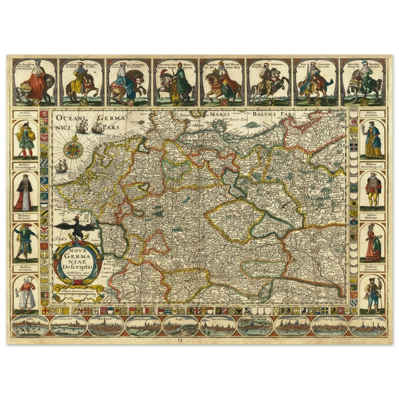 The Holy Roman Empire ancient map by Jan Jansson . Nova Germaniae Descriptio .