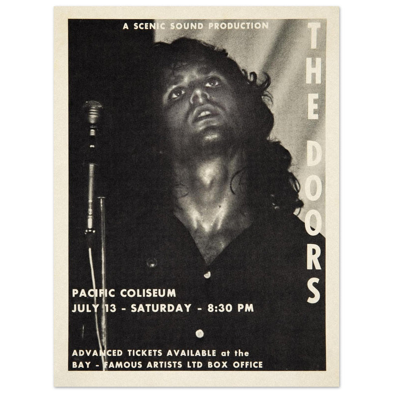 The Doors concert poster at the Pacific Coliseum Vancouver Canada 1968. decoor.
