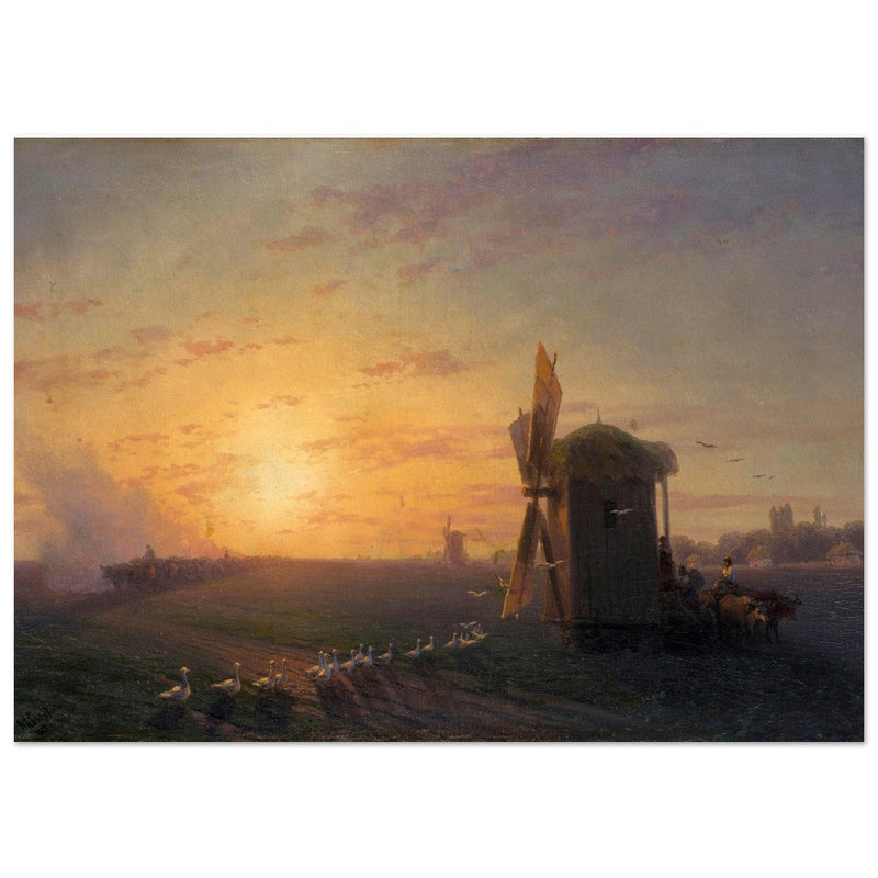 Steppe at sunset by Ivan Aivazovsky.