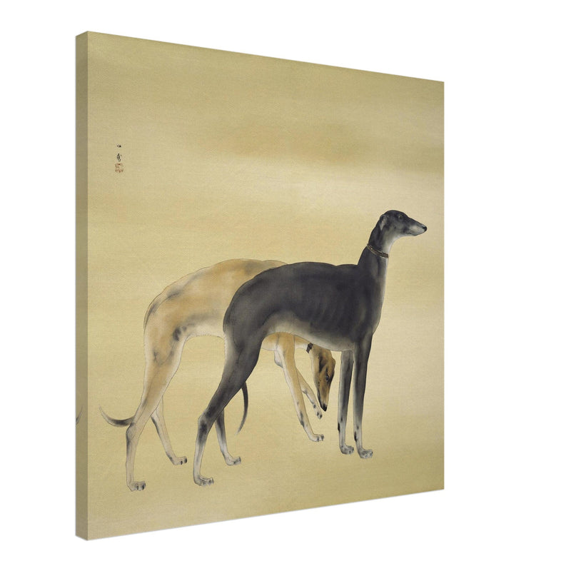 Greyhounds dogs by Hashimoto Kansetsu 1941 painting.