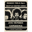 Jimi Hendrix concert poster of his performance at the Seattle Center Arena in 1968.