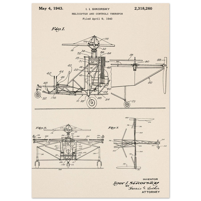 Helicopter patent by Igor Sikorsky