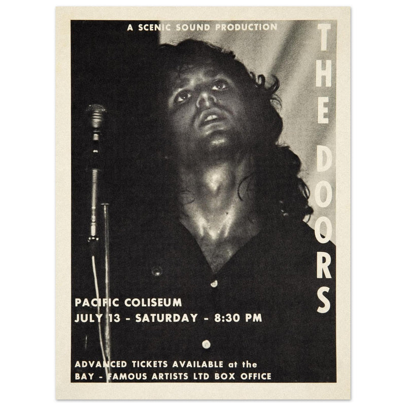 The Doors concert poster at the Pacific Coliseum Vancouver Canada 1968. decoor.
