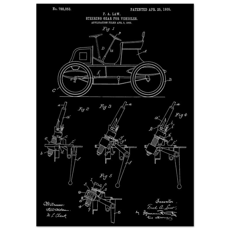 Steering Gear for vehicles patent illustration.