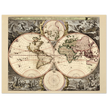 Antique world map print reproduction of the XVII Century. Orbis terrarum nova by Nicolaes Visscher II