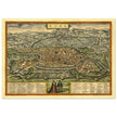 Rome Italy antique vintage city map. 1572 ancient map of the italian capital by Georg Braun and  Frans Hogenberg.