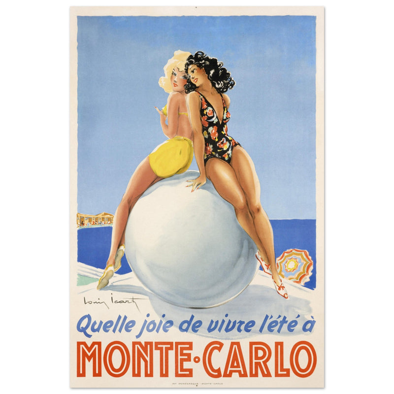 Louis Icart Monte Carlo vintage promotional poster . Historic