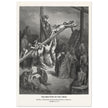 Gustave Dore The Bible engraving print . The Crucifixion  illustration .The erection of the cross.