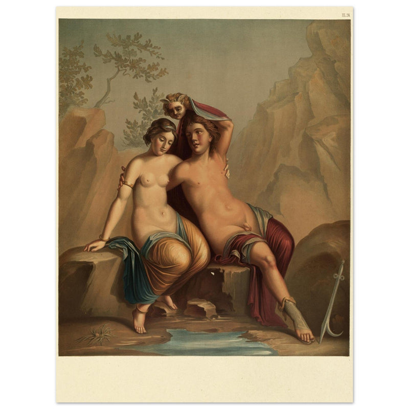 Pompeii roman paintings reproduced by Wilhelm Zahn.