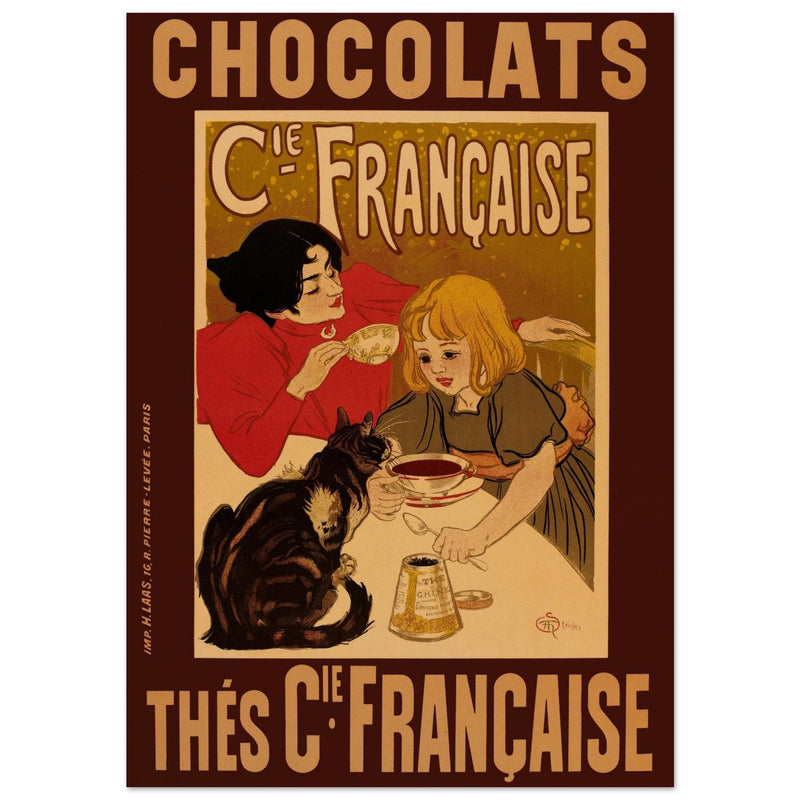 Chocolate advertising poster by Steinlen.  Chocolats / Thés Cie Française.