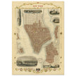 Vintage New York City map. Antique city plan of the city of New York.