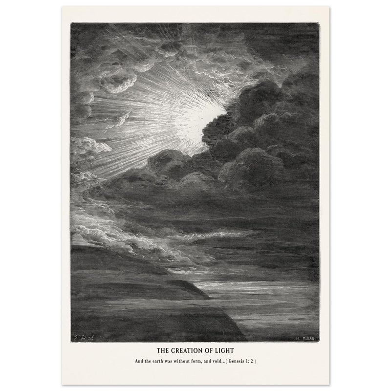 Gustave Dore The Bible engraving print . The Creation illustration .