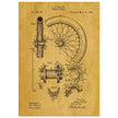 Vehicle whell patent illustration. Vintage drawing .