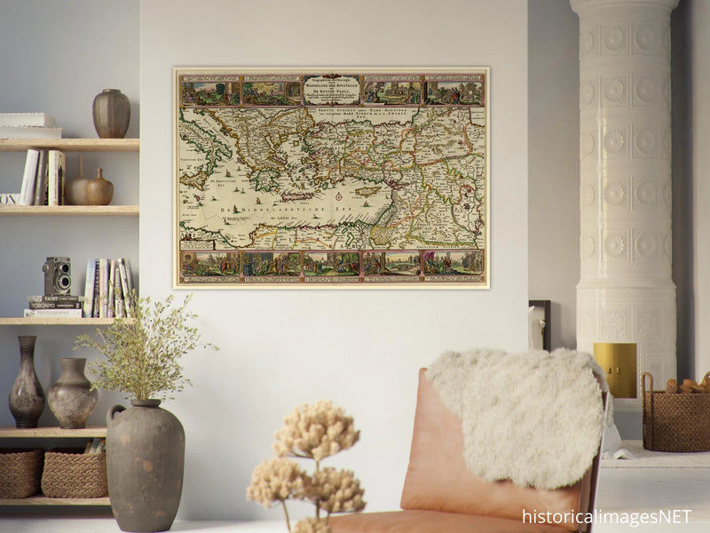 Ancient map Geographic Description of the Travels of the Apostles and the Journeys of Paul by Nicolaes Visscher