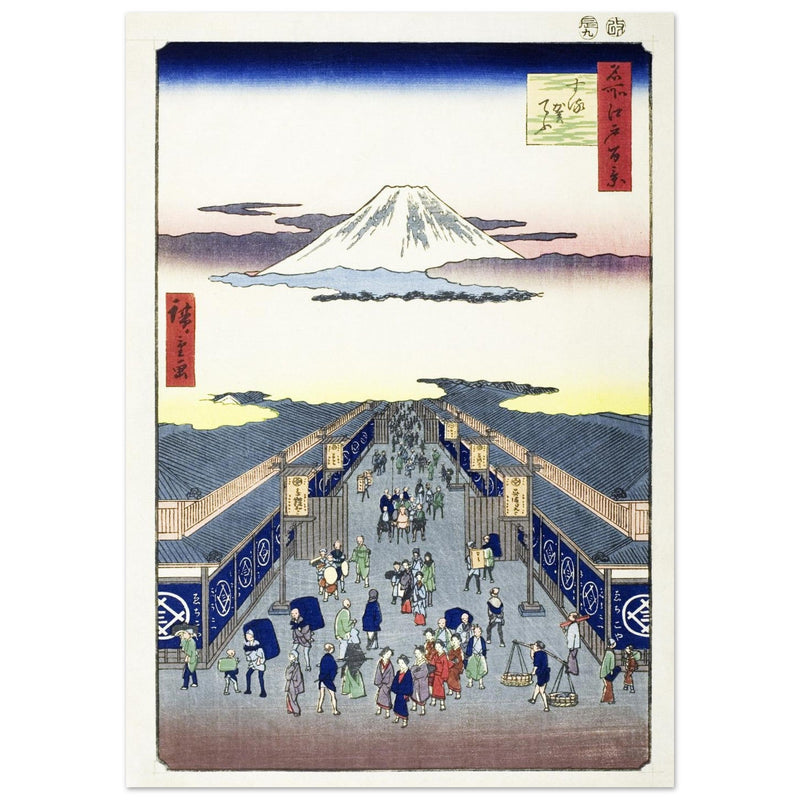 Surugacho, from the series “One Hundred Famous Views of Edo by Utagawa Hiroshige, japanese woodblock  artist