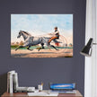 Harness cart horse racing. Grey Eddie by Nathaniel Currier 1855.