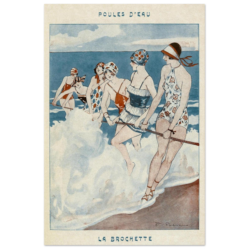 Poules d' Eau by Fabien Fabiano.  illustration of an illustration published in Fantasio Magazine in the 30s.