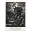 Gustave Dore The Bible engraving print . Moses breaking the Tables of the Law .